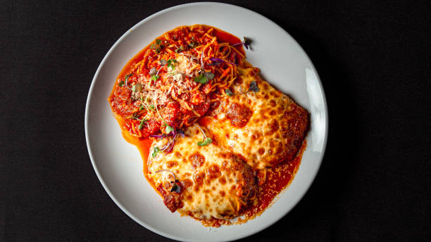 Chicken Parmesan with marinara sauce
